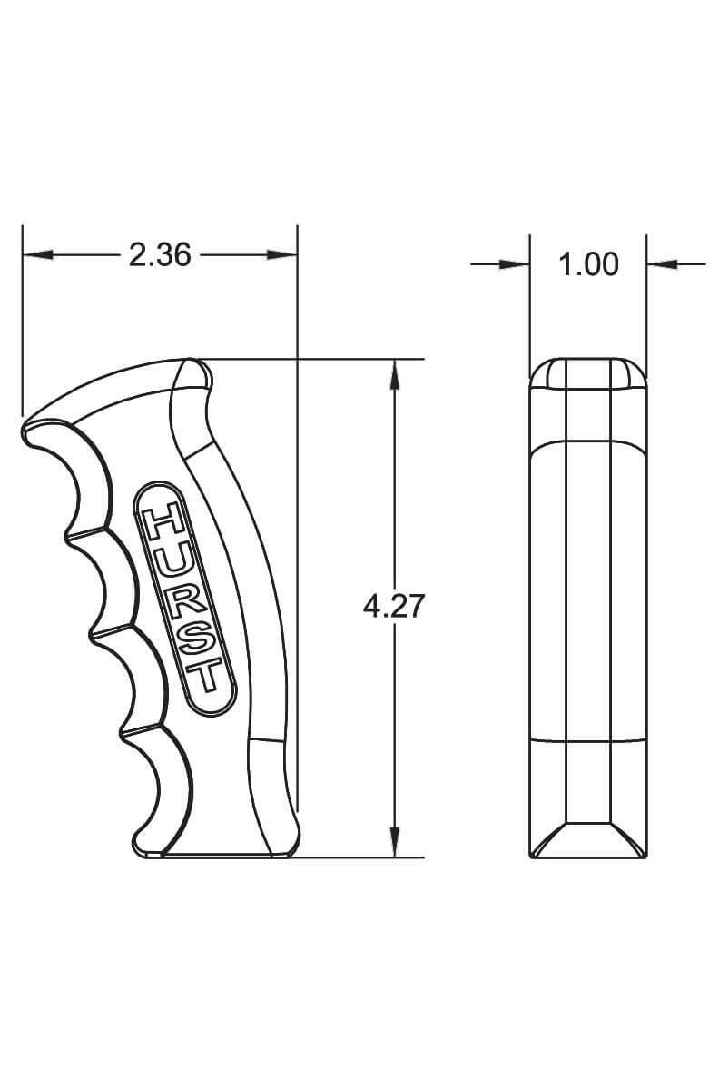 Hurst Billet/Plus Universal Pstol Grip Shift Handle with 12V Switch - 1536210