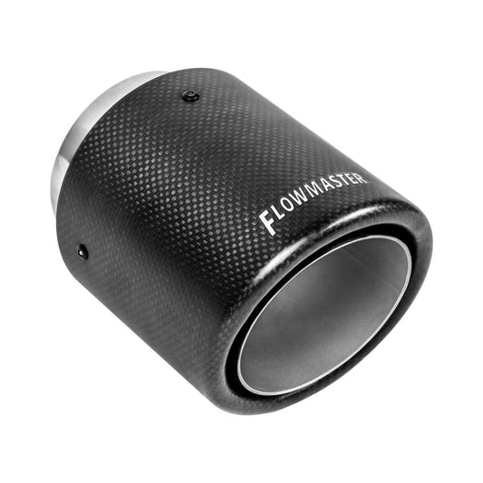 Flowmaster 15401 Exhaust Tip - 4 in. Rolled Angle Carbon Fiber Fits 3 in. Tubing - Weld On