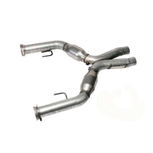 Fits 2005-2010 Mustang GT 2-3/4 Short Mid X Pipe w/High Flow Catalytic-1637