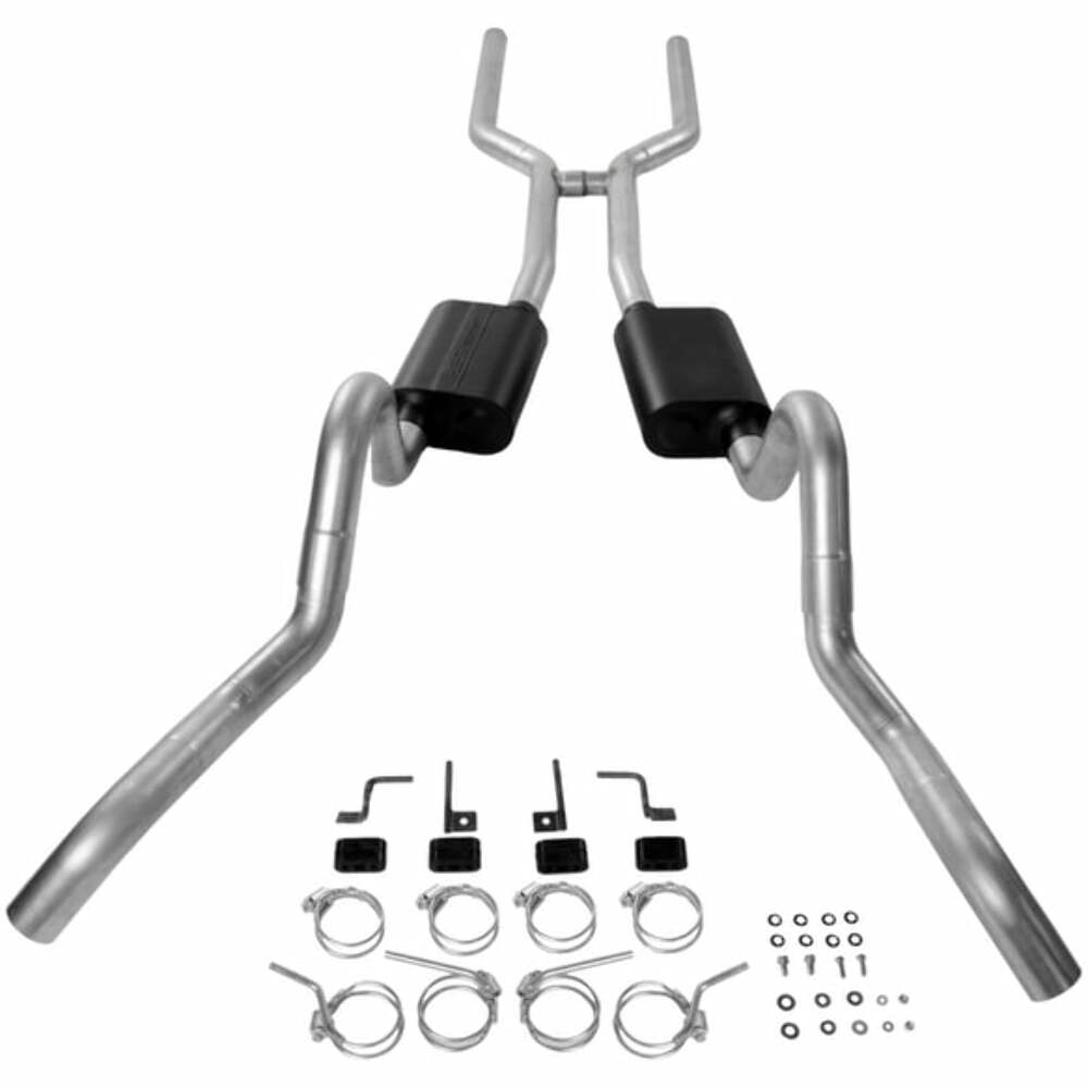 Flowmaster 17202 - 1964-1967 Chevrolet Chevelle Header-back Exhaust System Flowmaster American Thun - 3.0 aluminized pipes