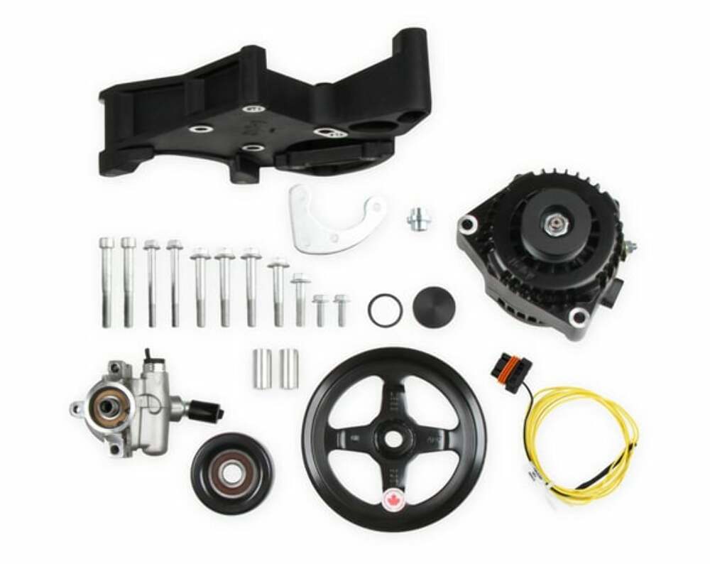LS/LT Alternator & Power Steering Pump Acc Drive Kit Side Bracket-Black 20-143BK