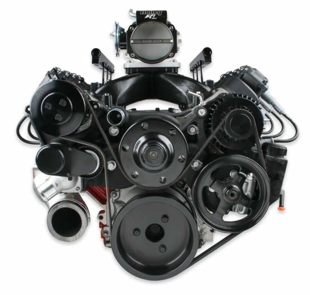 Holley Premium Black Mid-Mount Complete Accessory System for LT Engines 20-200BK