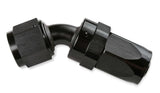 Mr. Gasket -6 AN 45 Degree Swivel Hose End - Black - 224506-BL