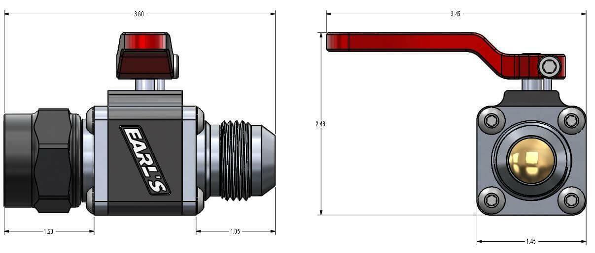 Earls UltraPro Ball Valve -12 AN Male to Female - 230712ERL