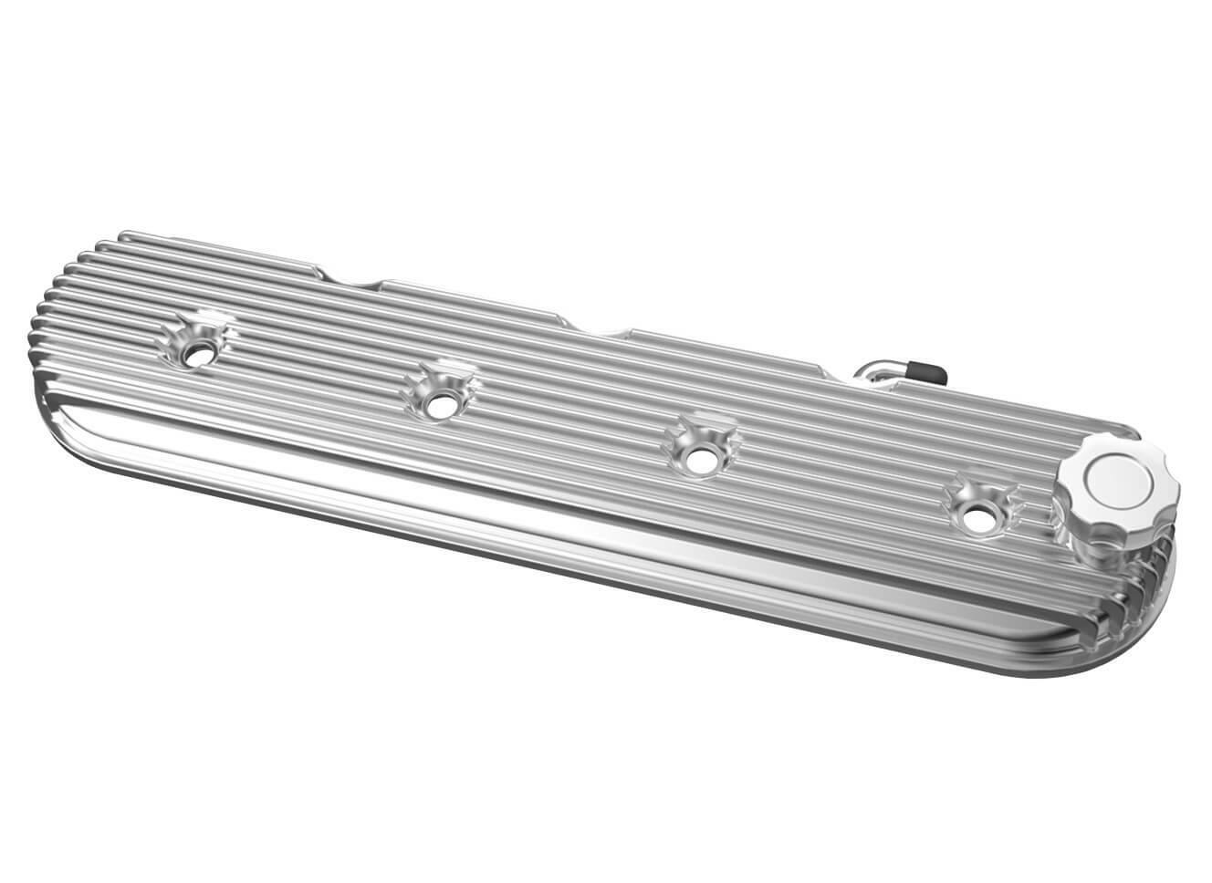 Vintage Series Finned LS Valve Covers, Standard Height - Polished - 241-131