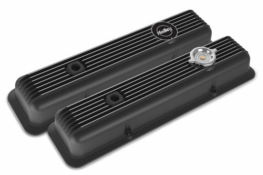 Muscle Series Valve Covers for small block Chevy engines-Black Finish - 241-135