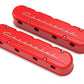 2-Pc LS Chevrolet Script Valve Covers - Gloss Red Machined Finish - 241-179