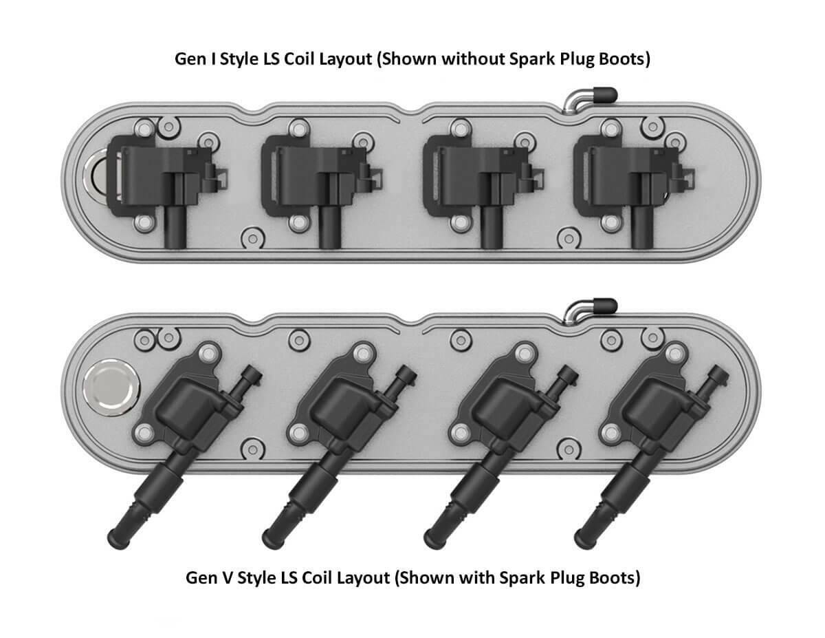 2-Pc LS Finned Valve Covers - Natural Finish - 241-180