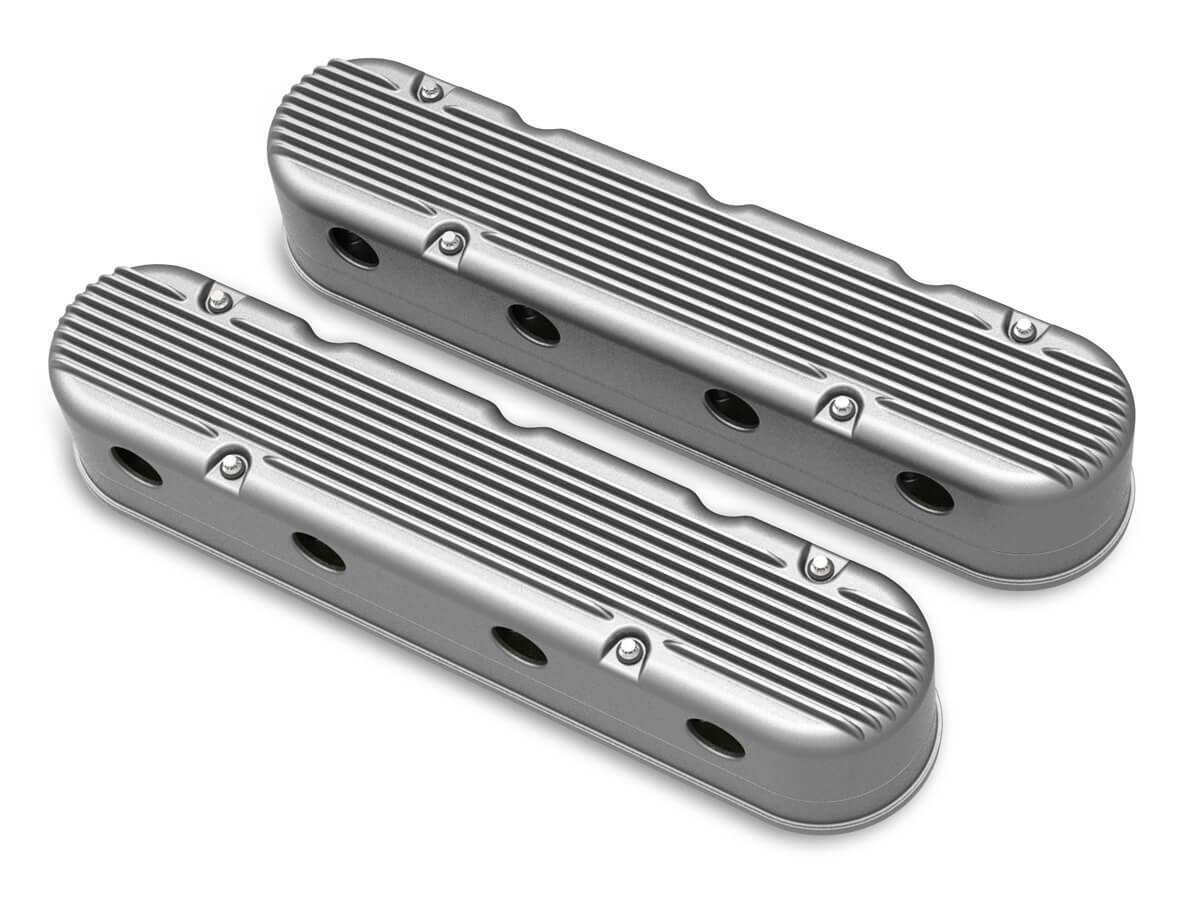 2-Pc LS Finned Valve Covers - Natural Finish - 241-180