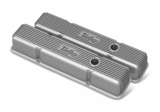 SBC Vintage Series Finned Valve Covers - Natural Cast Finish - 241-240