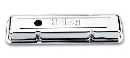 Chrome Holley embossed valve cover 58-86 Chevy small block 283-400 engine 241-80