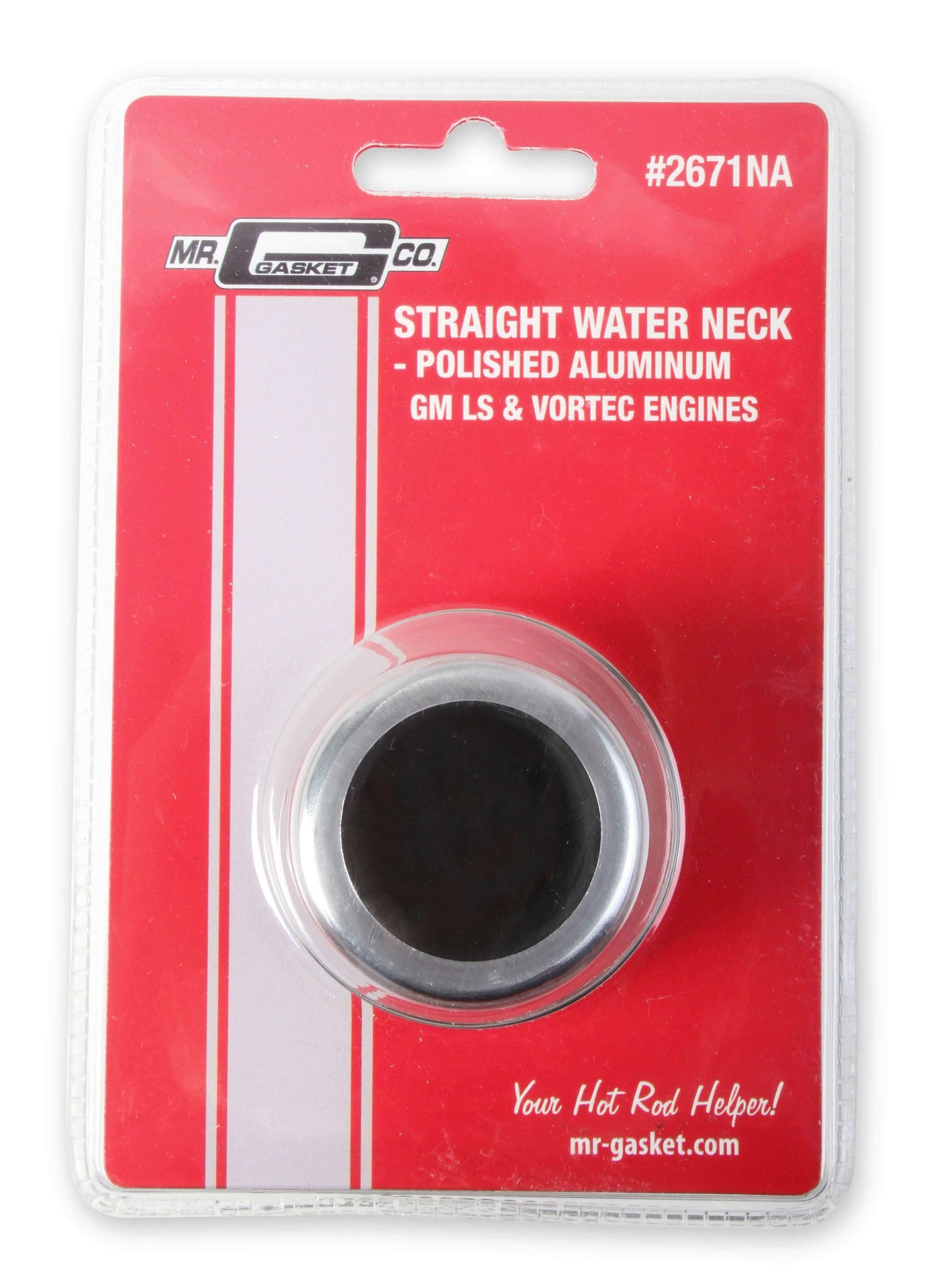 Mr. Gasket GM LS Water Neck - Straight - Polished Finish - 2671NA