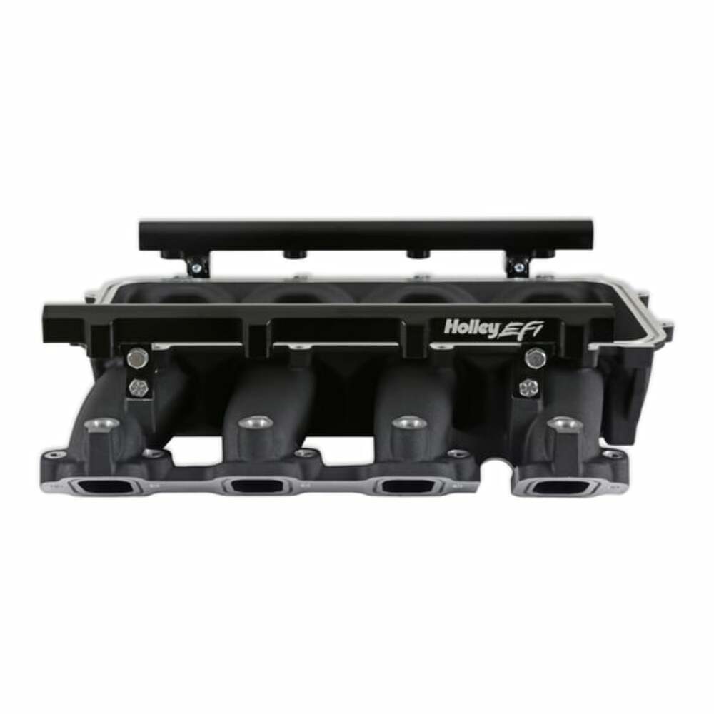 Lo-Ram Manifold Base &Port Inject Fuel Rail-Gm Gen V Lt Top-Feed-Black-300-711BK