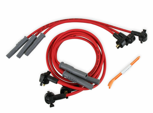 MSD 32999 - Super Conductor Spark Plug Wire Set, 2000 Ford 3.8L V-6 Mustang - Red jacket