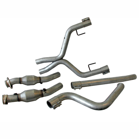 Fits 05-10 Mustang V6 Dual Exhaust Conversion X Pipe w/Catalytic Converters-4011