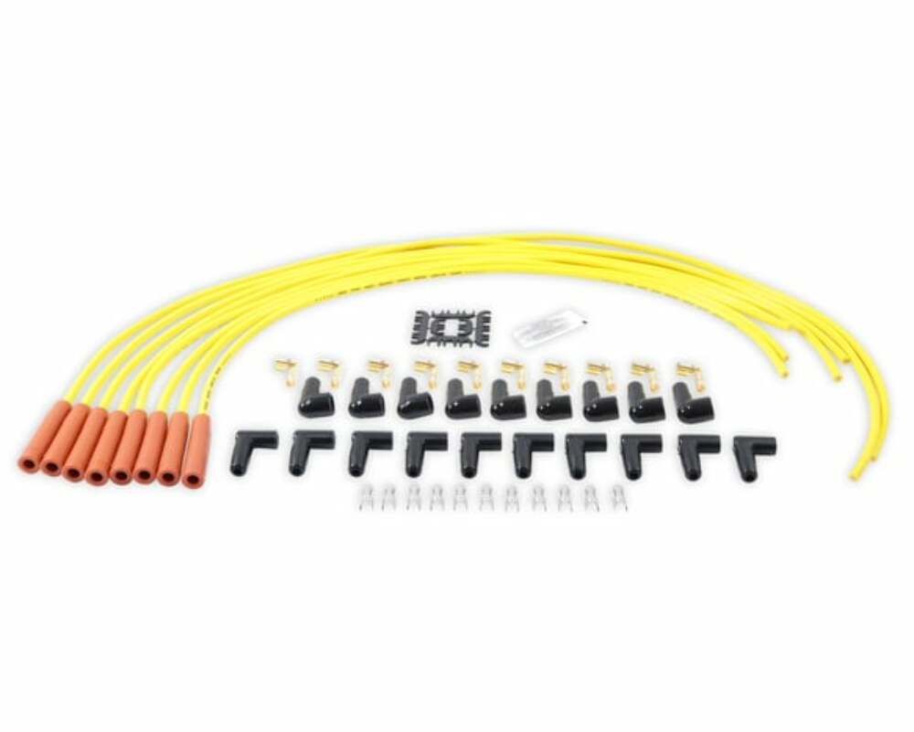Spark Plug Wire Set - 8mm - Yellow with Orange Straight Boots - 4038