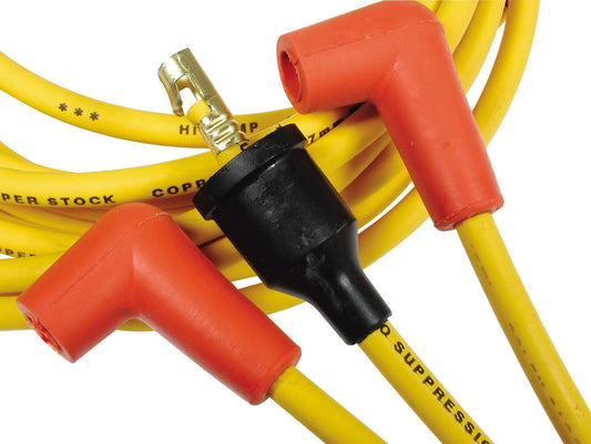 Spark Plug Wire Set - 8mm - Yellow with Orange Straight Boots - 4039