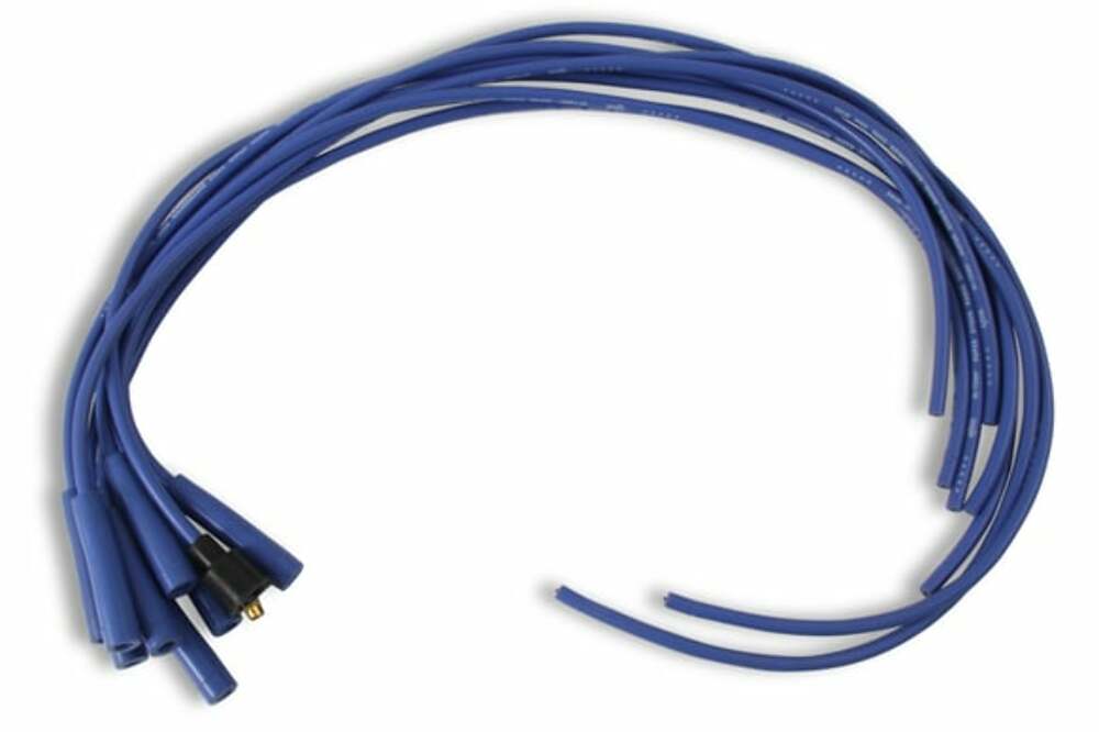 Spark Plug Wire Set- 8mm - Blue Wire with Blue Straight Boots - 4040B