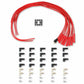 Spark Plug Wire Set- 8mm -  Red Wire with Red Straight Boots - 4040R