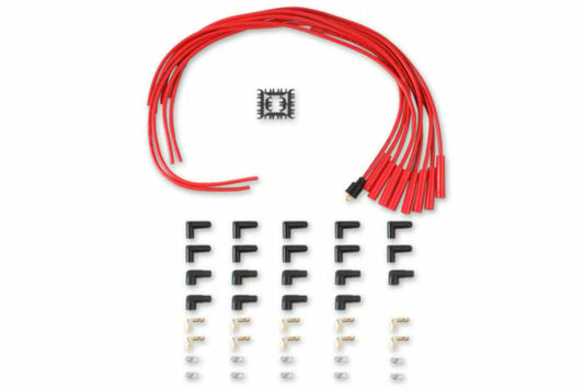 Spark Plug Wire Set- 8mm -  Red Wire with Red Straight Boots - 4040R
