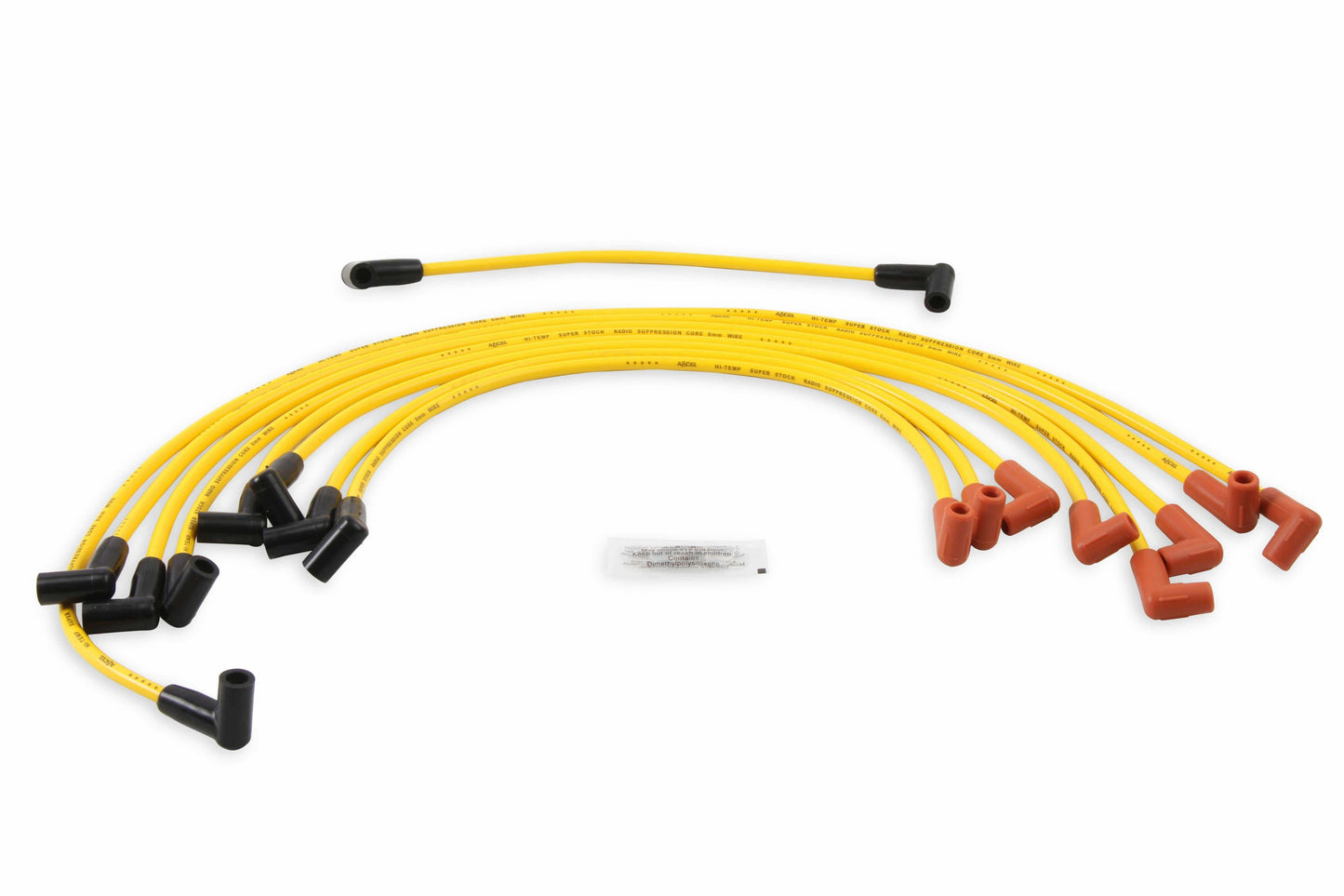 Spark Plug Wire Set - 8mm - Yellow with HEI Stock Style Boots - 4048