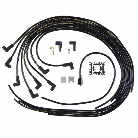 Spark Plug Wire Set - 8mm - Universal -Black Wire with Black 90 Deg Boots -5041K