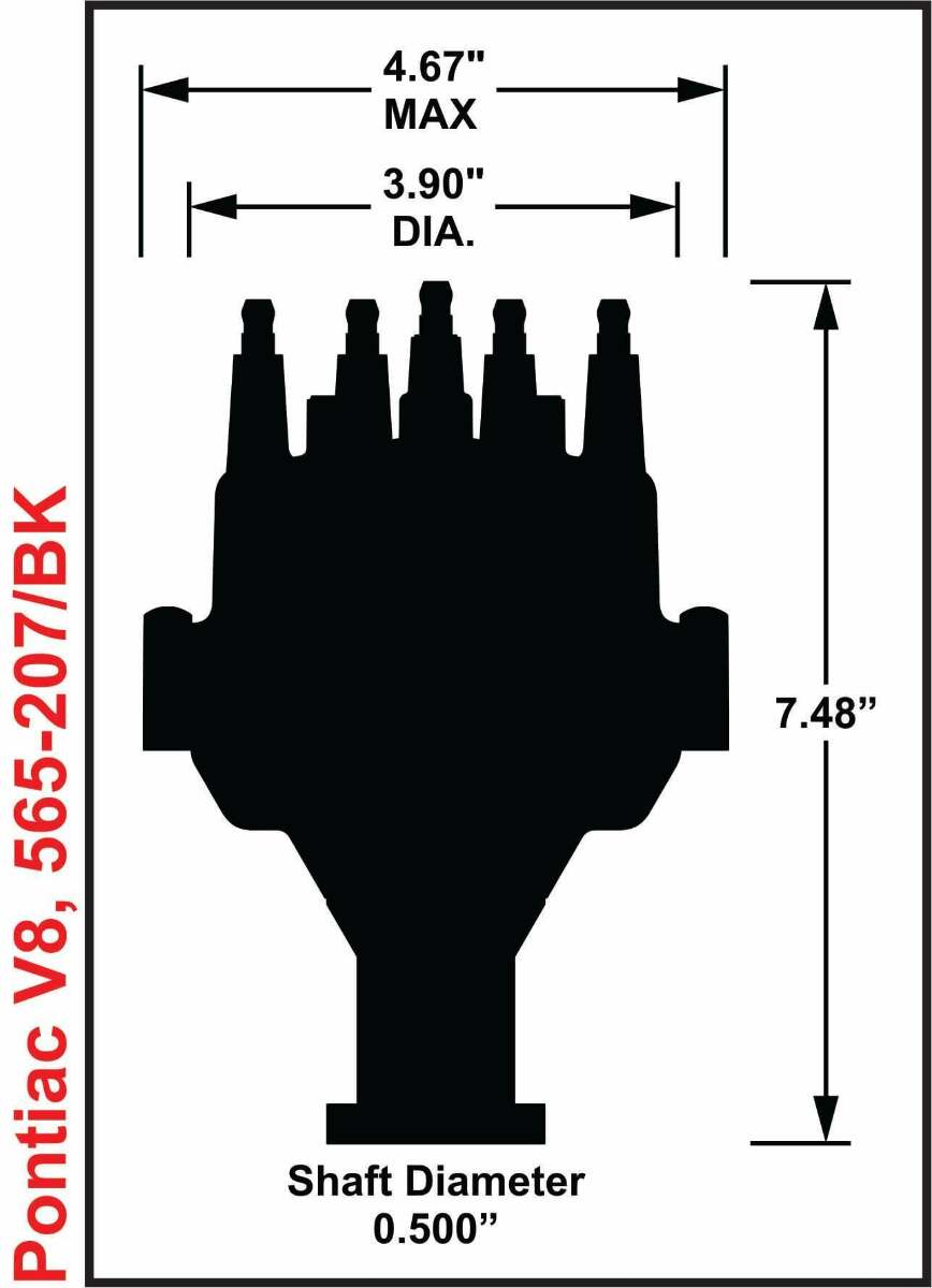 Holley EFI Dual Sync Pontiac Distributor, Black - 565-207BK
