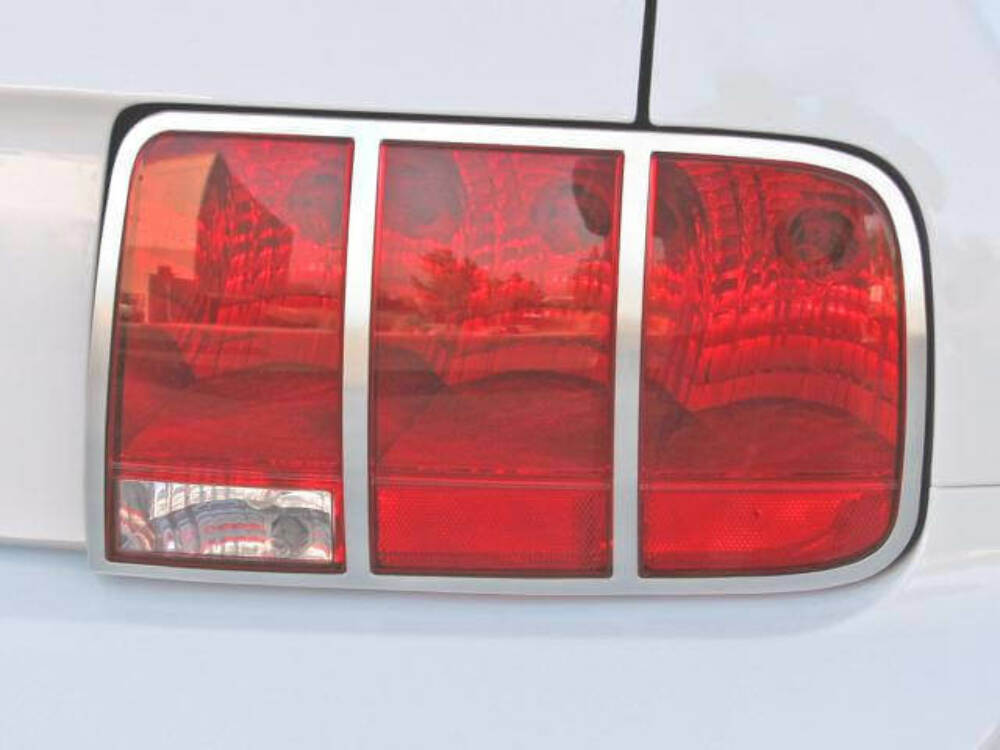 Tail Light Bezel Satin Chrome Aluminum fits FordMustang 05-09 Drake 5R3Z-13489-B