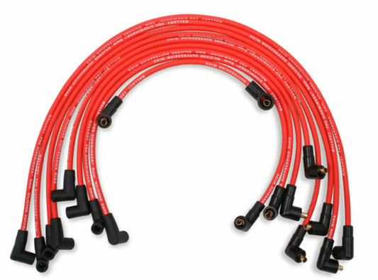 Mallory 604 8mm Red Pro Wire Spark Plug Wire Set Small Block Chevy Skt. Cap Over