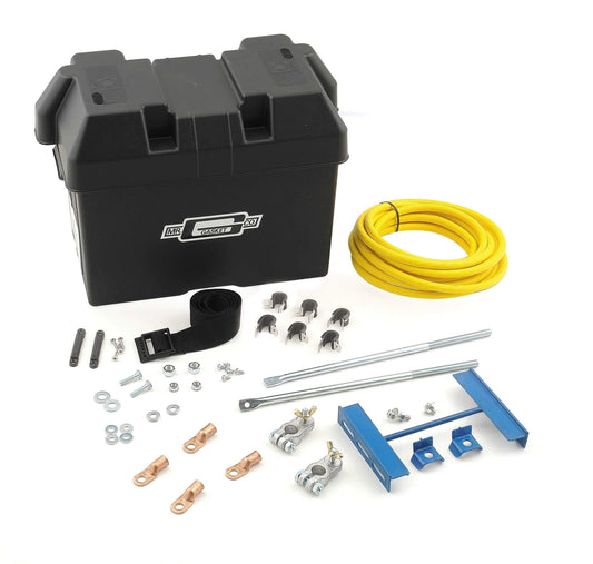 Mr. Gasket 6279 Battery Relocation Kit - Fits up to 12 Inch long standard style batteries