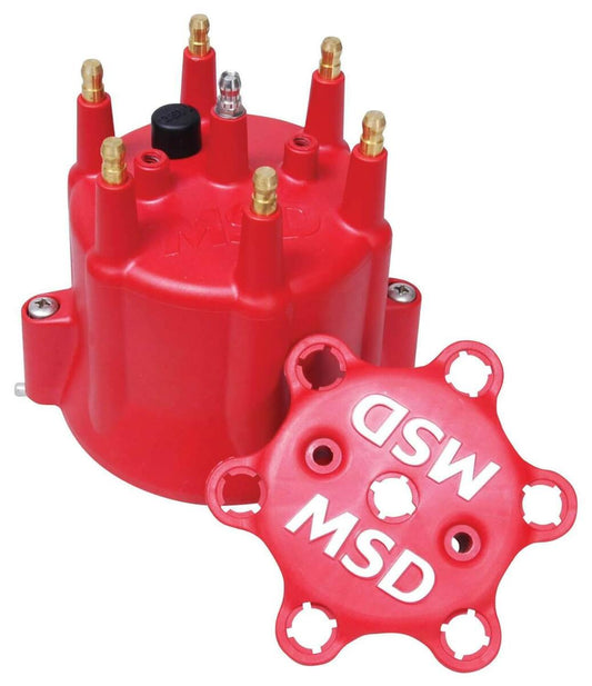 Chevy MSD 6 Cylinder HEI Distributor Cap w/Retainer - 8014