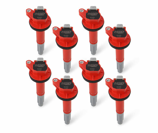 MSD Ignition Coils, 2016-2020 Ford Shelby GT350/500 5.2L, Red, 8-Pack - 824528