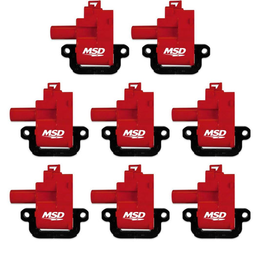 MSD Ignition Coils Blaster Series 1998-2006 GM LS1/LS6 engines, Red 8Pack  82628