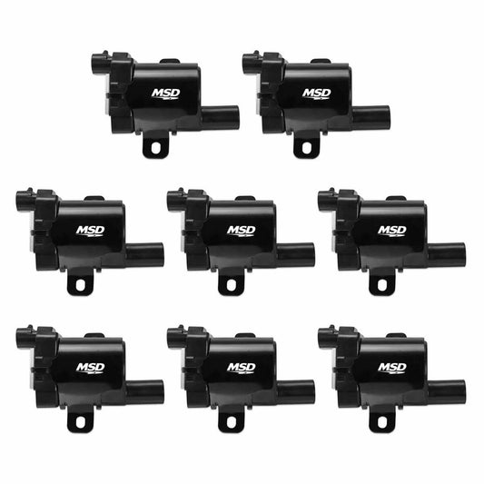 MSD Ignition Coil 1999-2007 GM L-Series Truck engines, Black, 8-Pack - 826383
