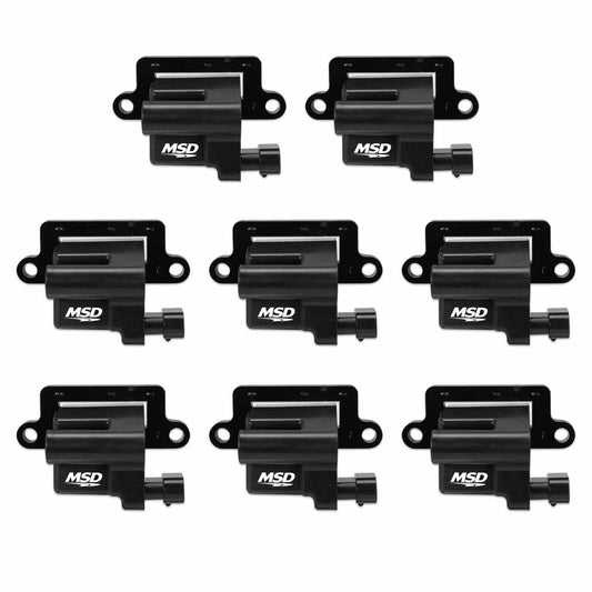 MSD Ignition Coil 1999-2009 GM L-Series Truck engines, Black, 8-Pack - 826483