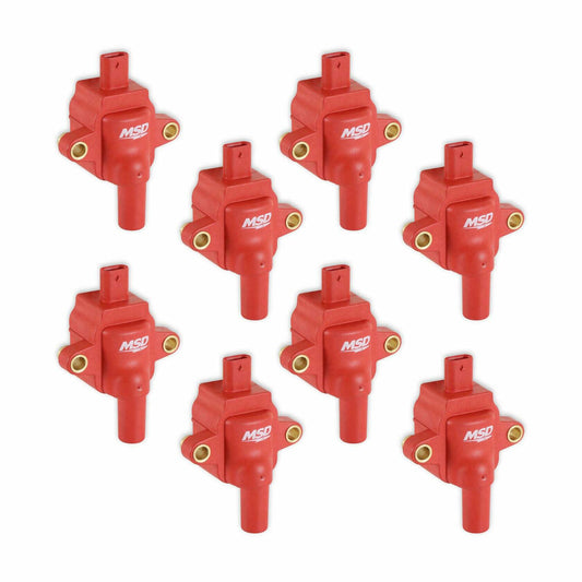 Fits 2020-2022 Ford F250 / F350 7.3L; Ignition Coil, Red, Set Of 8-82838