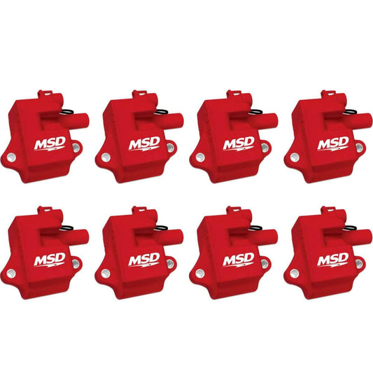 MSD Ignition Coils Pro Power Series 1997-2004 GM LS1/LS6 Engines Red 8Pack 82858