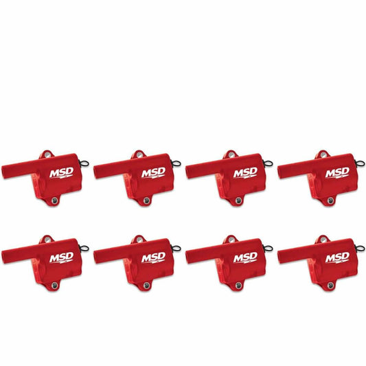 MSD Ignition Coils Pro Power Series 1999-2006 GM LS Truck Style Red 8Pack  82868