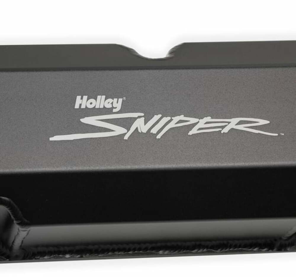 Sniper Fabricated Aluminum Valve Cover - Ford FE - Black Finish - 890001B