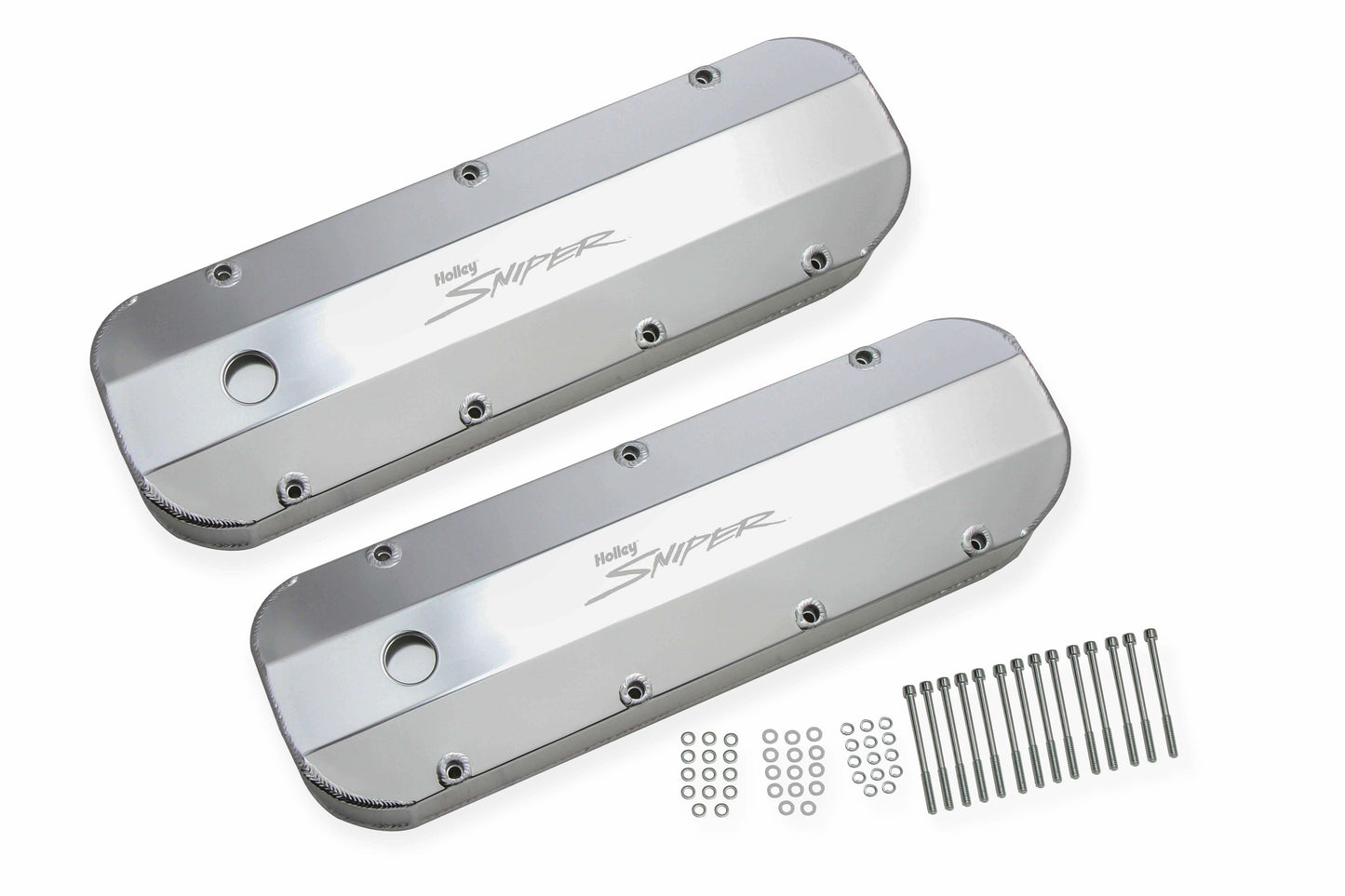 Sniper Fabricated Aluminum Valve Cover - Chevy Big Block - Silver Finish -890002