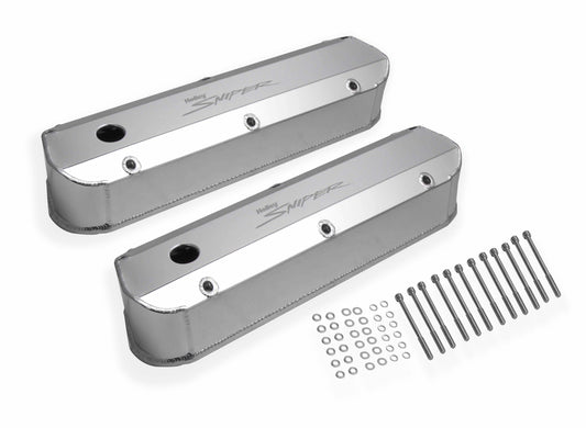 Sniper Fabricated Aluminum Valve Cover - Ford Small Block - Silver Finish 890012