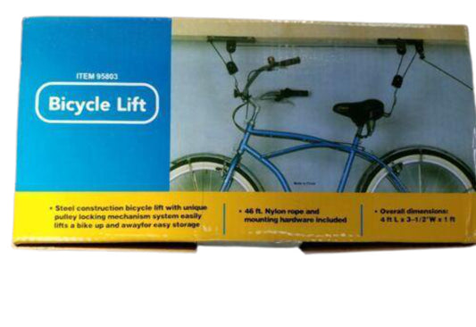 * 44 lb Bicycle Bike Hoist Garage Storage Lift rope Pulley NEW * in old box