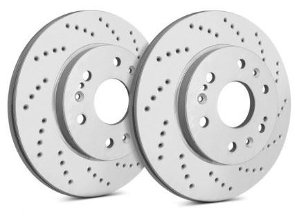 Fits 2019-2022 Ford Ranger Cross Drilled Brake Rotors with Gray ZRC C54-768