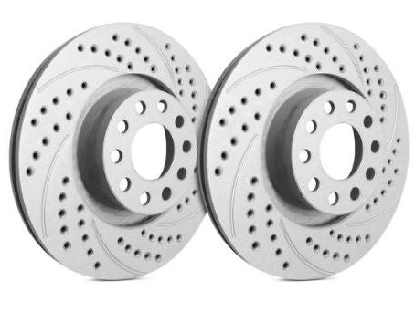 Fits 1985-1994 Ford F-350 Drilled & Slotted Brake Rotors w/ Gray ZRC S54-71