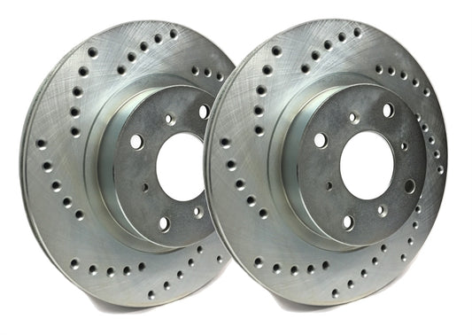 Fits 2006-2020 Dodge Charger Cross Drilled Brake Rotor; Silver Coating C53-030-P