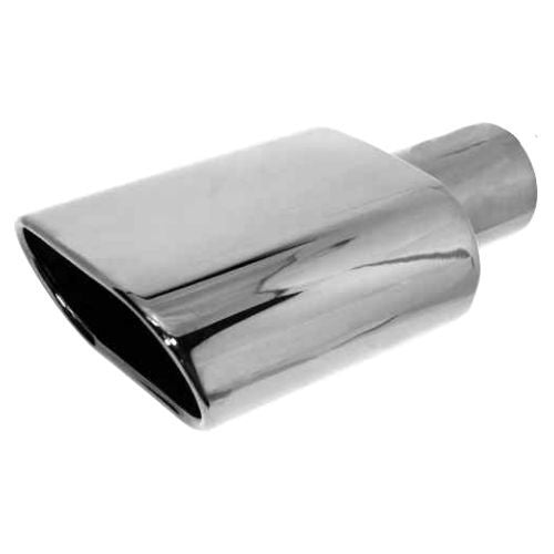 Jones Exhaust JST053 Chrome Stainless Steel Exhaust Tip Rolled Oval Angle Cut 3.5" x 3.75"