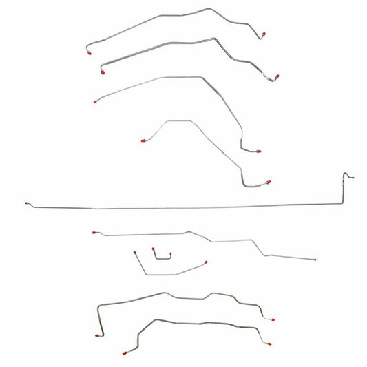 1981-86 GMC K3500 Complete Brake Line Kit No ABS Crew Cab Long Bed - CBK0136SS