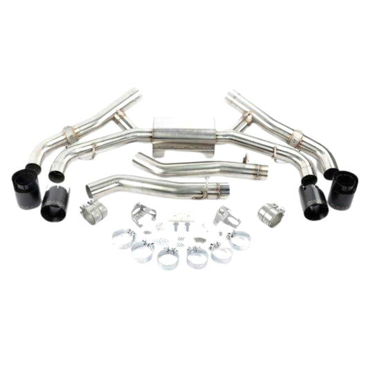 Fits 2020-2023 BMW X5M/X6M; Valved Axle-Back Exhaust-Black Tips