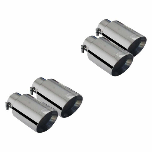 XFORCE ES-FM18-BLACKTIP - SS Twin Round Angle Cut Clamp-On Black Exhaust Tips
