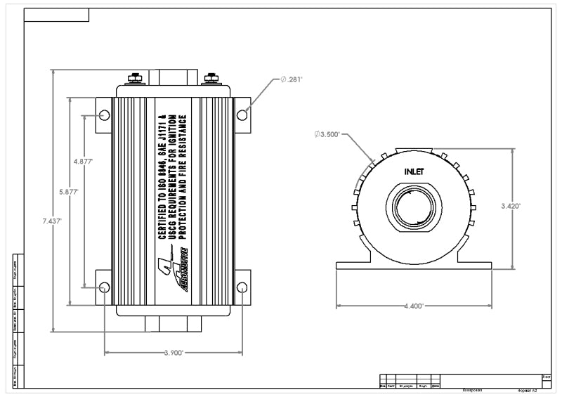 Aeromotive 11110 Marine Eliminator Fuel Pump